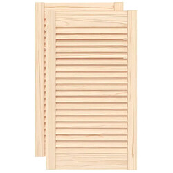 vidaXL Portes d'armoire à persiennes 2pcs 69x39,4cm bois de pin massif