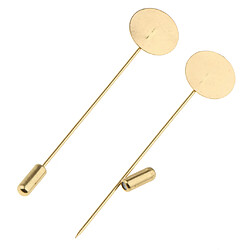 Avis 10pcs Bâton de Broches Long Base en Cuivre Accessoire DIY Broches Pin's Longueur 7,5 cm