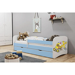 Lit Babydreams pelle bleu sans tiroir sans matelas 140/70