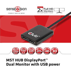 Club 3D CLUB3D Multi Stream Transport Hub DisplayPort 1.2 Dual Monitor