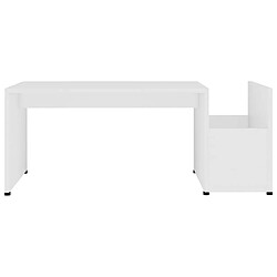 Avis vidaXL Table basse Blanc 90x45x35 cm bois d’ingénierie