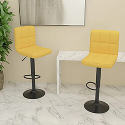 vidaXL Tabourets de bar lot de 2 jaune moutarde tissu 