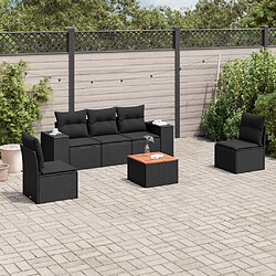 Maison Chic Salon de jardin 6 pcs avec coussins | Ensemble de Table et chaises | Mobilier d'Extérieur noir résine tressée -GKD43705