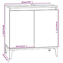 vidaXL Meuble d'évier sonoma gris 58x33x60 cm bois d'ingénierie pas cher