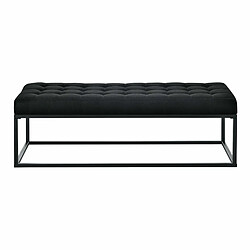 Helloshop26 Tabouret rembourré banc banquette avec pieds métalliques housse textile 120 cm noir 03_0006273