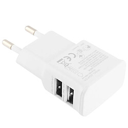 Avis Wewoo Pour iPad, iPhone, Galaxy, Huawei, blanc Xiaomi, LG, HTC et autres smartphone, appareils rechargeables Adaptateur de charge de voyage à double sortie USB 2.1A avec câble USB, prise UE,