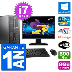 PC Tour HP 600 G1 Ecran 27" Intel i7-4770 RAM 8Go Disque 500Go Windows 10 Wifi · Occasion 