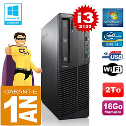 PC Lenovo M92p SFF Core I3-2120 Ram 16Go Disque 2 To Graveur DVD Wifi W7 · Occasion 