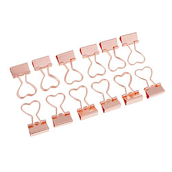 Avis 12 Pièces Métal Foldback Binder Clips École Bureau Papier Clips Rose or