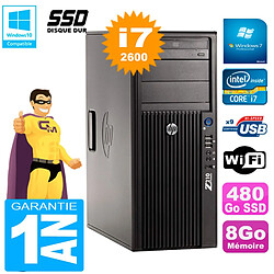 PC HP WorkStation Z210 Tour Core i7-2600 RAM 8Go SSD 480Go Graveur DVD Wifi W7 - Occasion