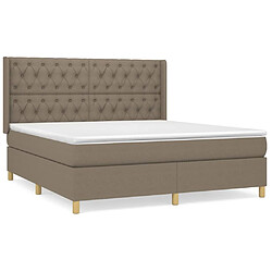 vidaXL Sommier à lattes de lit avec matelas Taupe 160x200 cm Tissu