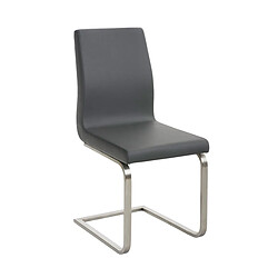 Decoshop26 Chaise de salle à manger x1 design moderne en PVC gris support en acier inoxydable 10_0001989 