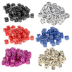 Acheter 12mm 50pcs Acrylique Six Sided Jeux Spot Dice Party Dice Noir Couleur