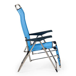 Avis Transat Réglable pour Jardin ou Plage Relax Solenny 5 Positions 75x63x114 cm Chaise Longue Dossier Anatomique Bleu