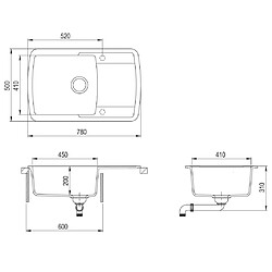 vidaXL Évier de cuisine Granit Seul lavabo Beige pas cher