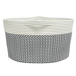 Acheter vidaXL Panier de rangement gris et blanc Ø40x25 cm coton