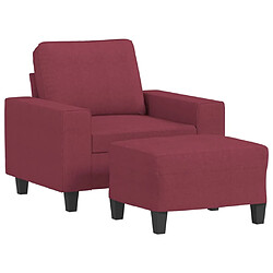 vidaXL Fauteuil avec repose-pied Rouge bordeaux 60 cm Tissu