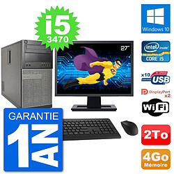 PC Tour Dell 7010 Ecran 27" Intel i5-3470 RAM 4Go Disque 2To Windows 10 Wifi · Occasion 