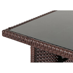 Avis Mendler Poly-Rattan Table de salle à manger HWC-G16, Table de jardin, Gastronomie 112x60cm ~ brun