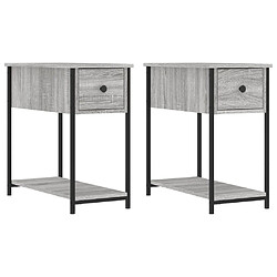 Maison Chic Lot de 2 Tables de chevet,Table de nuit,Table d'appoint pour salon sonoma gris 30x60x60cm bois d'ingénierie -MN81657