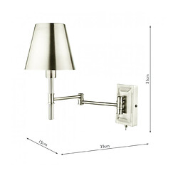 Luminaire Center Applique murale Kensington Nickel poli 1 ampoule 31cm pas cher