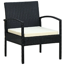 Maison Chic Chaise de jardin avec coussin - Fauteuil d'extérieur Résine tressée Noir -MN79045