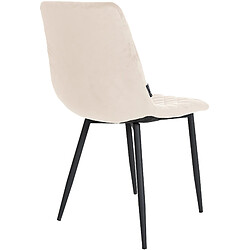 Acheter Decoshop26 Lot de 4 chaises de salle à manger en tissu velours crème pieds métal noir couture losange CDS10419