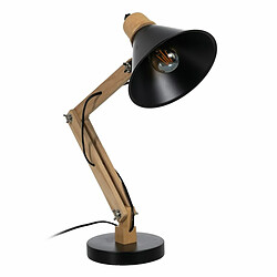 BigBuy Home Lampe Noir Naturel Bois Fer 60 W 39 x 19 x 55 cm