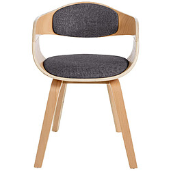 Avis Decoshop26 Lot de 2 chaises de salle à manger design scandinave en tissu gris clair et structure en bois clair 10_0001722