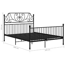 vidaXL Cadre de lit sans matelas noir métal 140x200 cm pas cher