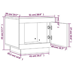 vidaXL Table basse sonoma gris 51x50x45 cm bois d'ingénierie pas cher