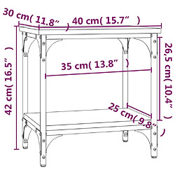 vidaXL Table d'appoint Noir 40x30x42 cm Bois d'ingénierie pas cher