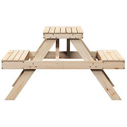 Acheter vidaXL Table de pique-nique 105x134x75 cm bois massif de pin