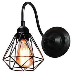 Universal Vin LED Lampe murale Loft de fusée de décélération Applique murale industrielle Noir E27 Fer Simple Abat-jour Cage Garde Applique murale Éclairage intérieur Pinces 