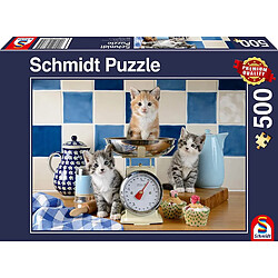 Schmidt Puzzle 500 pièces : Chats dans la cuisine