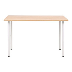 vidaXL Table à manger 120x60x73 cm Chêne et blanc