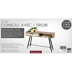 MEUBLE DE RANGEMENT CONSOLE DECORE AVEC RANGEMENT STRUCTURE EN METAL NOIR 120X30XH77CM+Urban Living pas cher