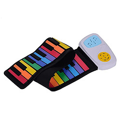 Justgreenbox 49 touches arc-en-ciel Roll-Up Piano clavier électronique coloré silicium haut-parleur intégré jouet d'éducation musicale - T3654657597566 