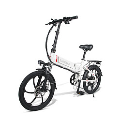 Vélo électrique SAMEBIKE 20LVXD30 - moteur 350W batterie 48V10AH autonomie 40KM freins à disque mécaniques - Blanc