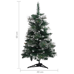 vidaXL Sapin de Noël artificiel avec support Vert et blanc 60 cm PVC pas cher