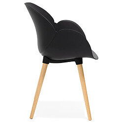 Avis Alterego Chaise design scandinave 'PICATA' noire avec pieds en bois