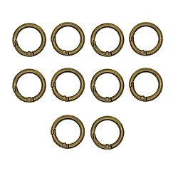 10pcs 28mm crochet à ressort rond mousqueton porte-clés porte-clés d'or