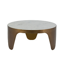 Table Basse Thai Natura Blanc Doré 79 x 35 x 79 cm