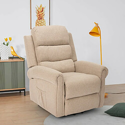 Avis LE ROI DU RELAX Fauteuil électrique de relaxation massage et chauffage avec roues Victoria, Couleur: Beige