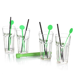 Maison Futee kit Mojito 13 pièces : verres, pailles, touilleurs et pilon 