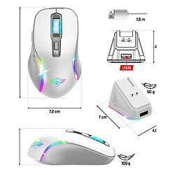 Spirit of Gamer Souris Sans fil M50 2.4ghz 8000DPI 6 BOUTONS RGB rechargeable + station de charge élégante RGB