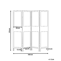 Avis Beliani Paravent à 4 panneaux 170 x 164 cm bois clair BRENNERBAD