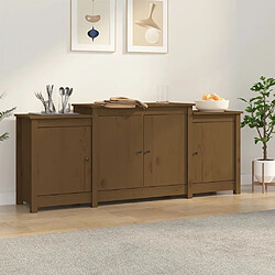 vidaXL Buffet Marron miel 164x37x68 cm Bois massif de pin