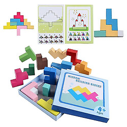 Universal Enfants 3 Taille Cube Tetris Tangram Puzzle Jouet Jouet Educatif Jouet en Bois Cerveau Trailer