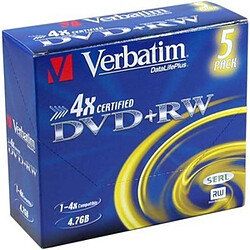 DVD-RW Verbatim Matt Silver 5 Unités 4x 4,7 GB